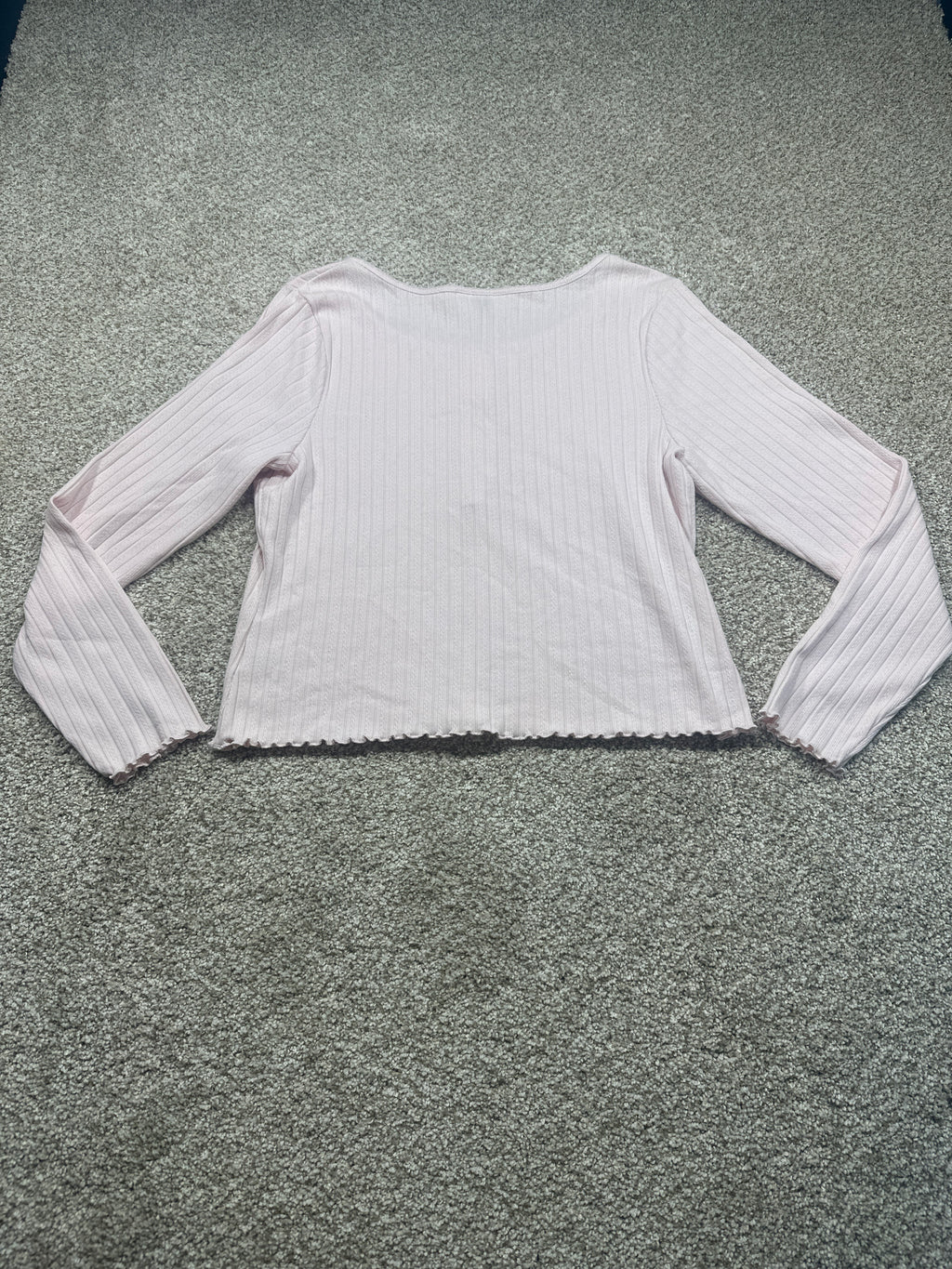 Universal Thread women's pink pointelle henley shirt back