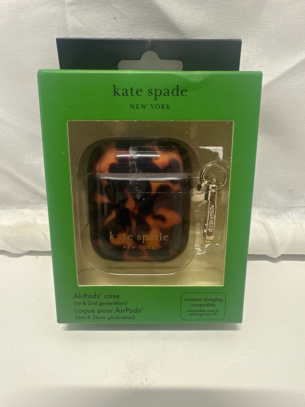 Kate Spade AirPods Case Tortoiseshell Brown Black Wireless Charging