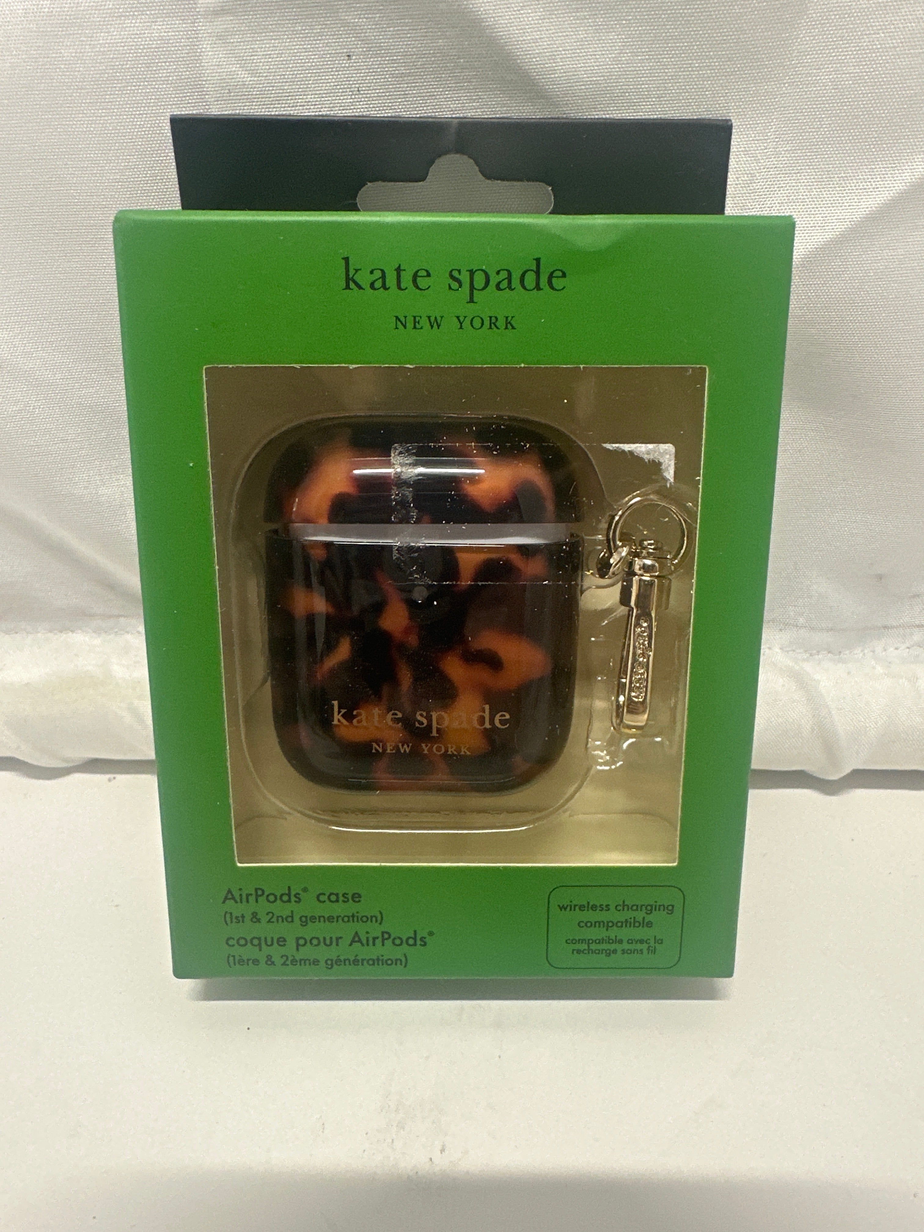 Kate Spade AirPods Case Tortoiseshell Brown Black Wireless Charging
