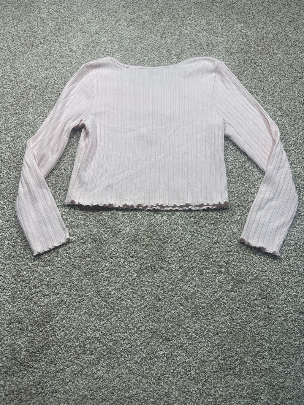 Universal Thread women's pink pointelle henley shirt back