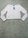 Universal Thread women's pink pointelle henley shirt front