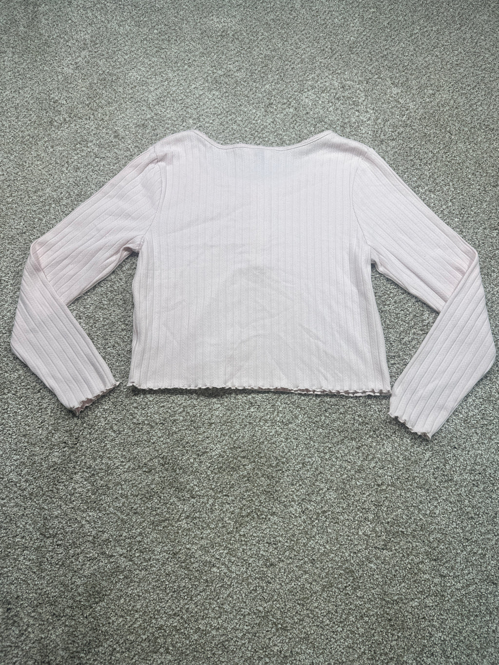 Universal Thread women's pink pointelle henley shirt back
