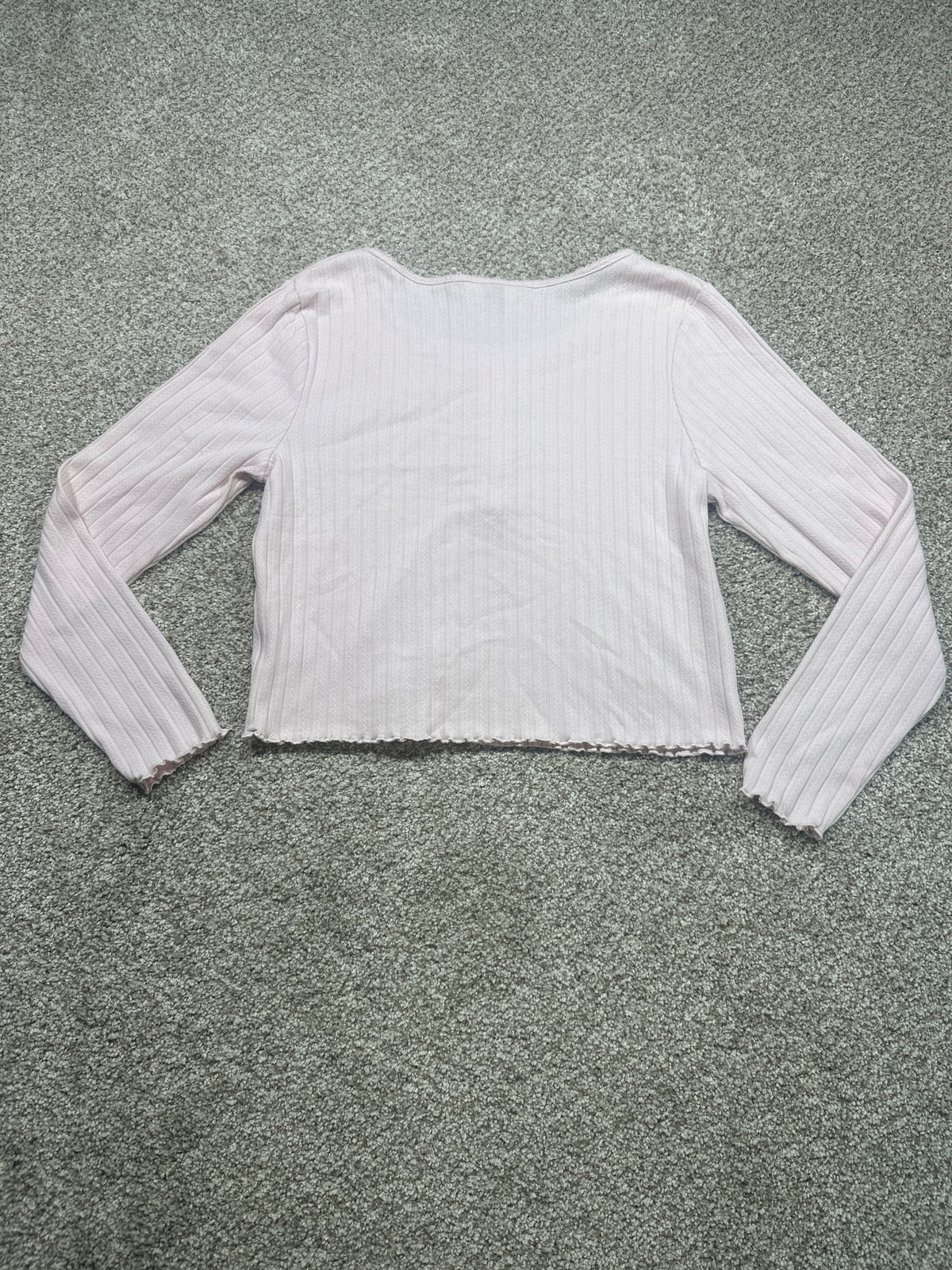 Universal Thread women's pink pointelle henley shirt back