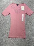 Universal Thread women's pink lace-trim ribbed mini dress front