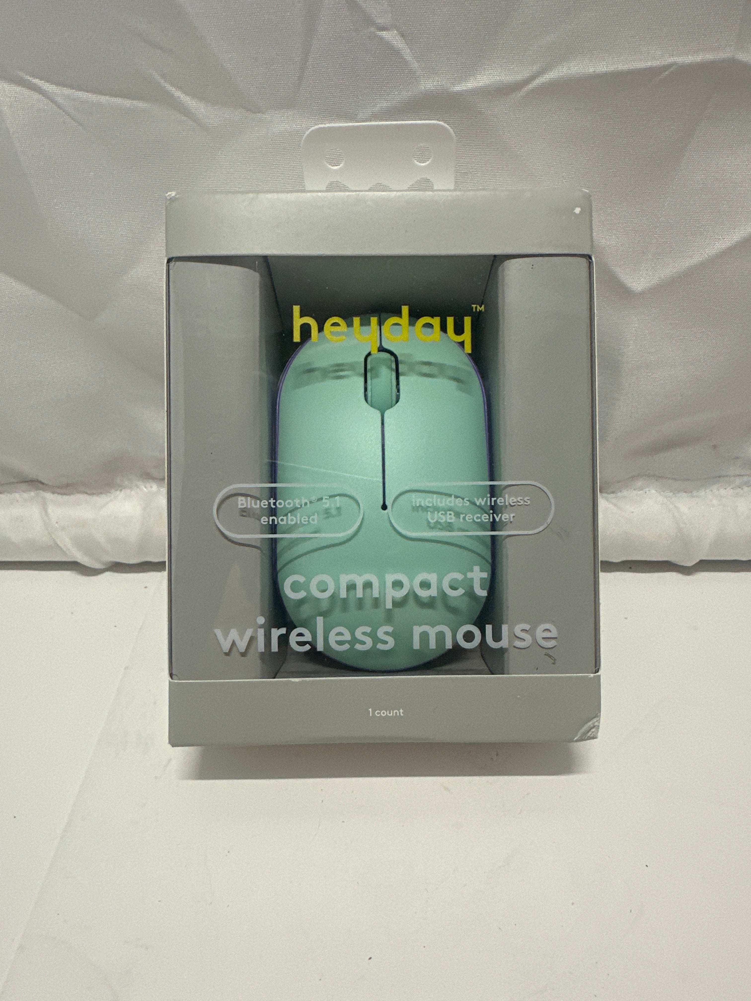 Heyday Compact Wireless Mouse Spring Teal Bluetooth USB Receiver