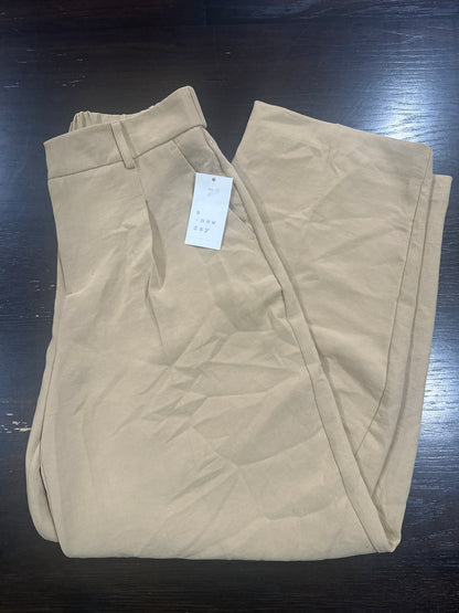 A New Day Women's Beige Pull On Wide Leg Pants Regular