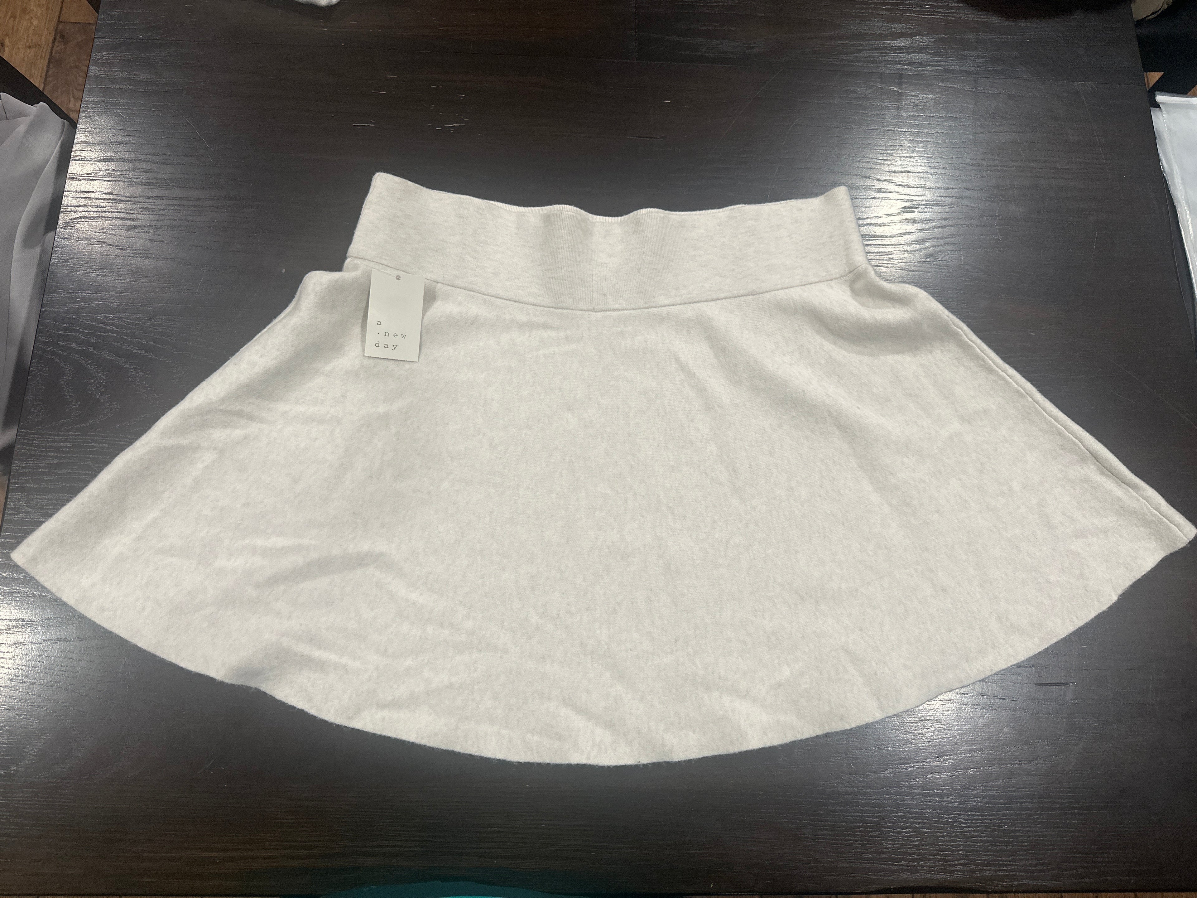 A New Day Women's Oatmeal Knit Pull On Flare Skirt XXL