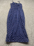 Universal Thread Women's Navy Floral Tie-Shoulder Cotton Maxi Dress S