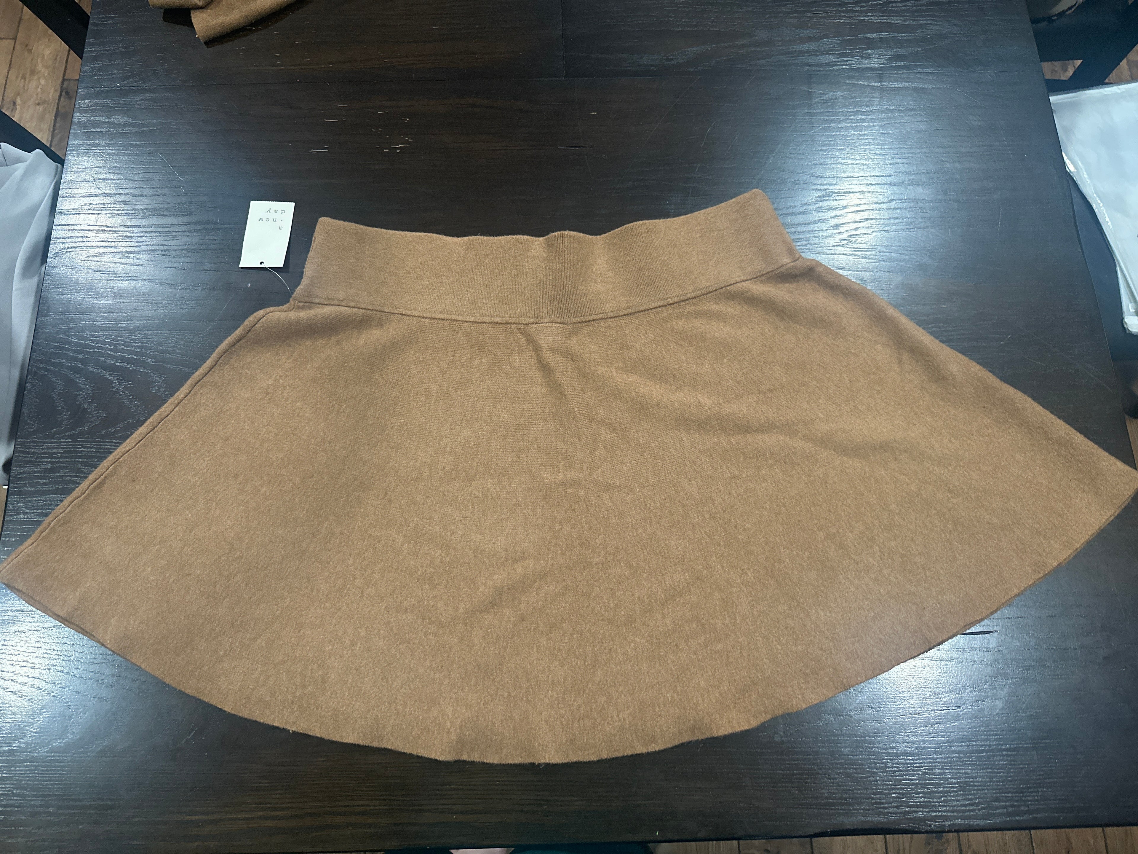 A New Day Women's Brown Knit Pull On Flare Skirt XXL