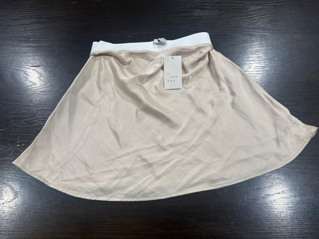 A New Day Satin Mini Skirt Cream Womens Flowy