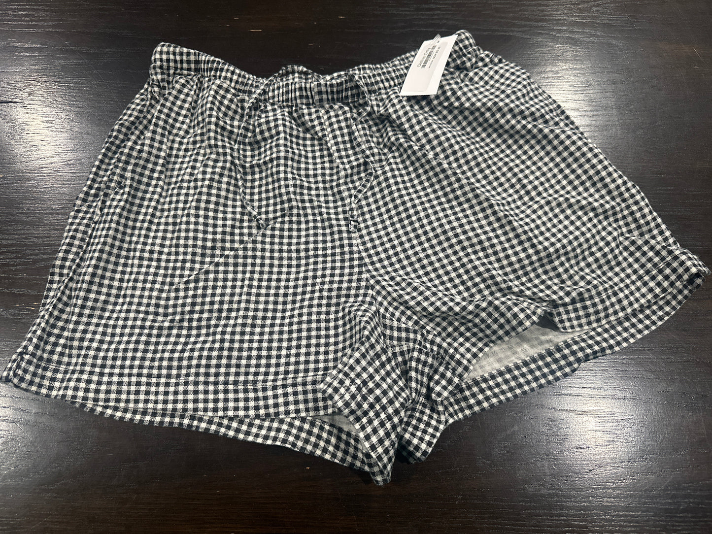 A New Day Women's Gingham Pull On Shorts Black White