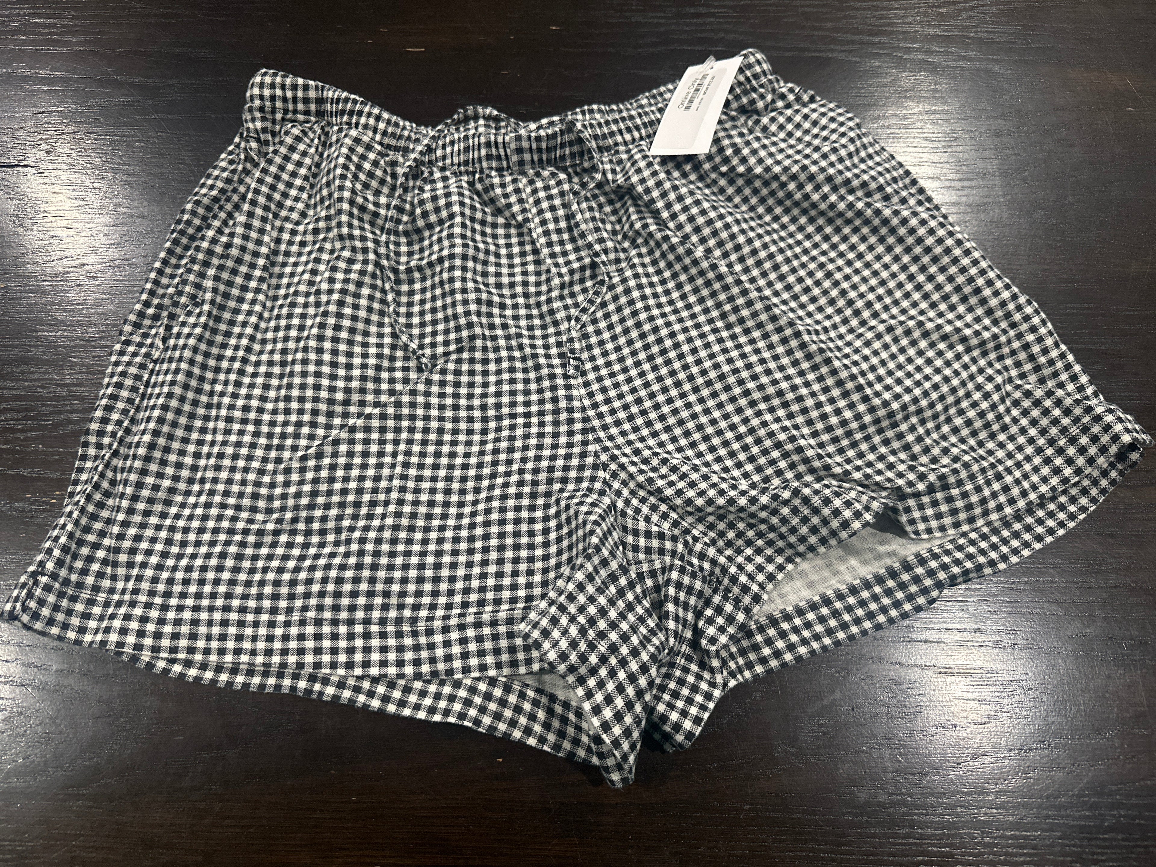 A New Day Women's Gingham Pull On Shorts Black White