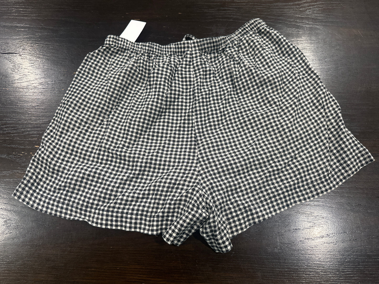 A New Day Women's Gingham Pull On Shorts Black White