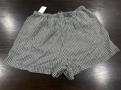 A New Day Women's Gingham Pull On Shorts Black White