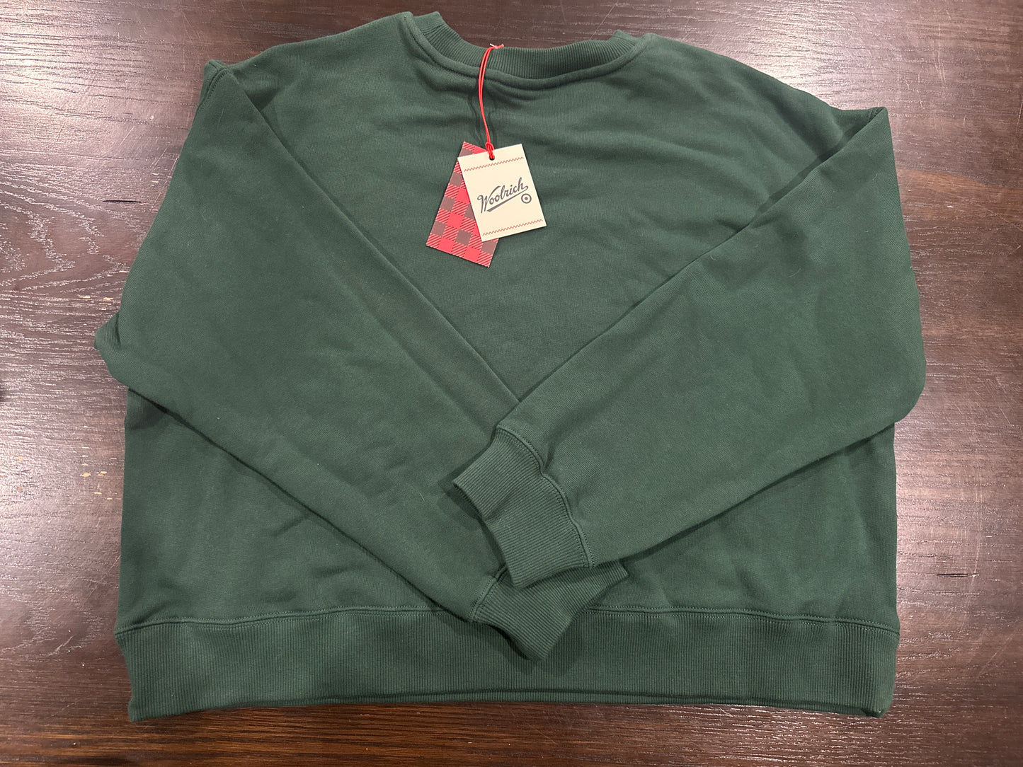Woolrich Women's Floral Crewneck Sweatshirt Green Pullover Fleece