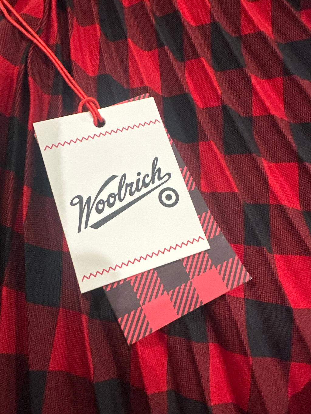 Woolrich Women's Pleated Ankle Skirt Red Black Buffalo Plaid