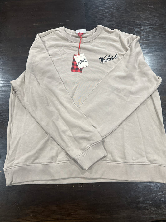 Woolrich Men's Crewneck Sweatshirt Hiking Boots Graphic Beige