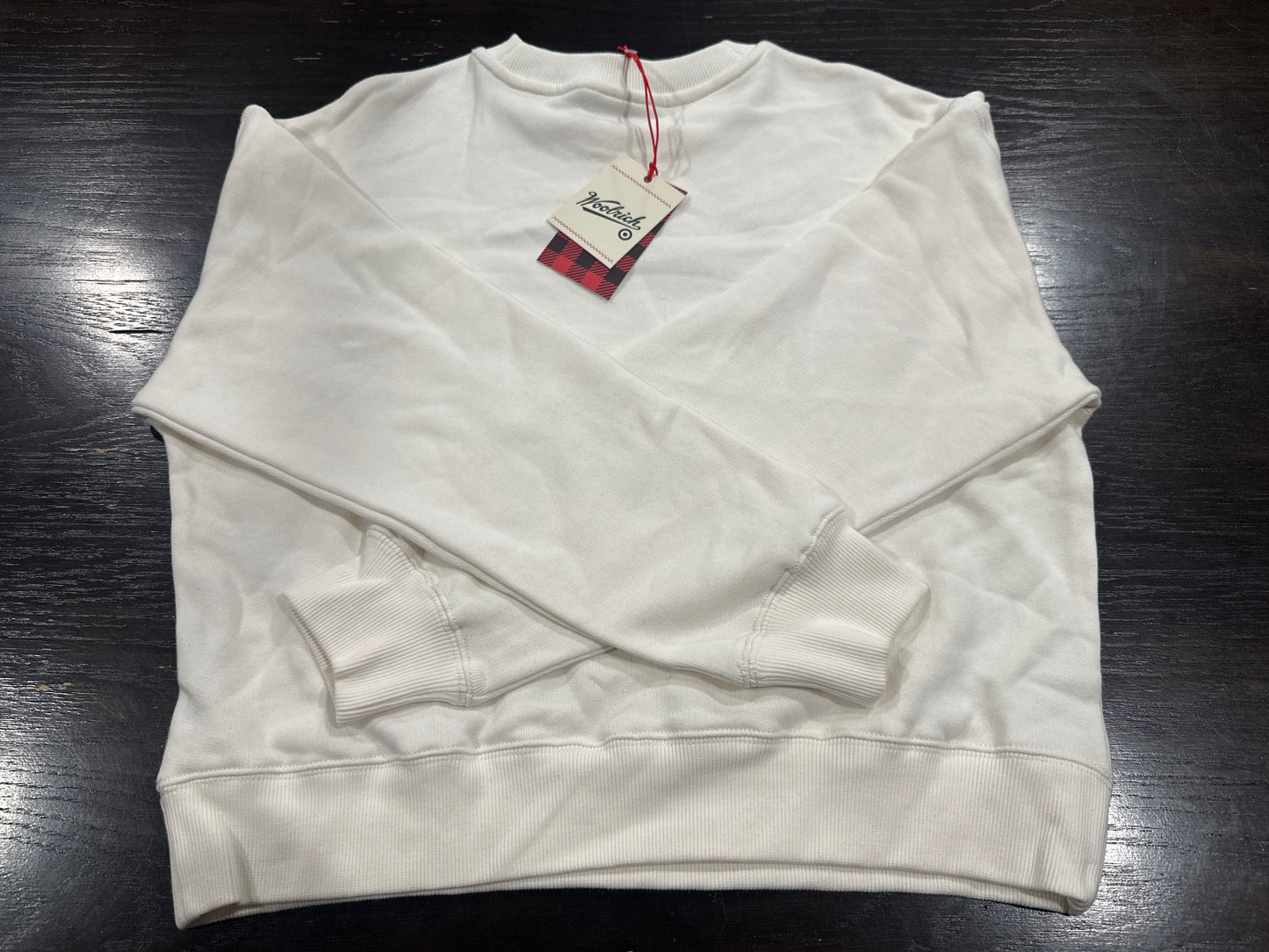 Woolrich Womens White Crewneck Sweatshirt Woolen Mills Graphic