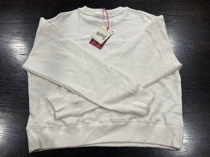 Woolrich Womens White Crewneck Sweatshirt Woolen Mills Graphic