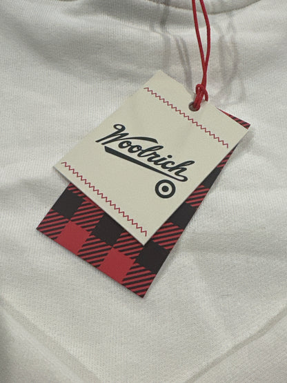 Woolrich Womens White Crewneck Sweatshirt Woolen Mills Graphic