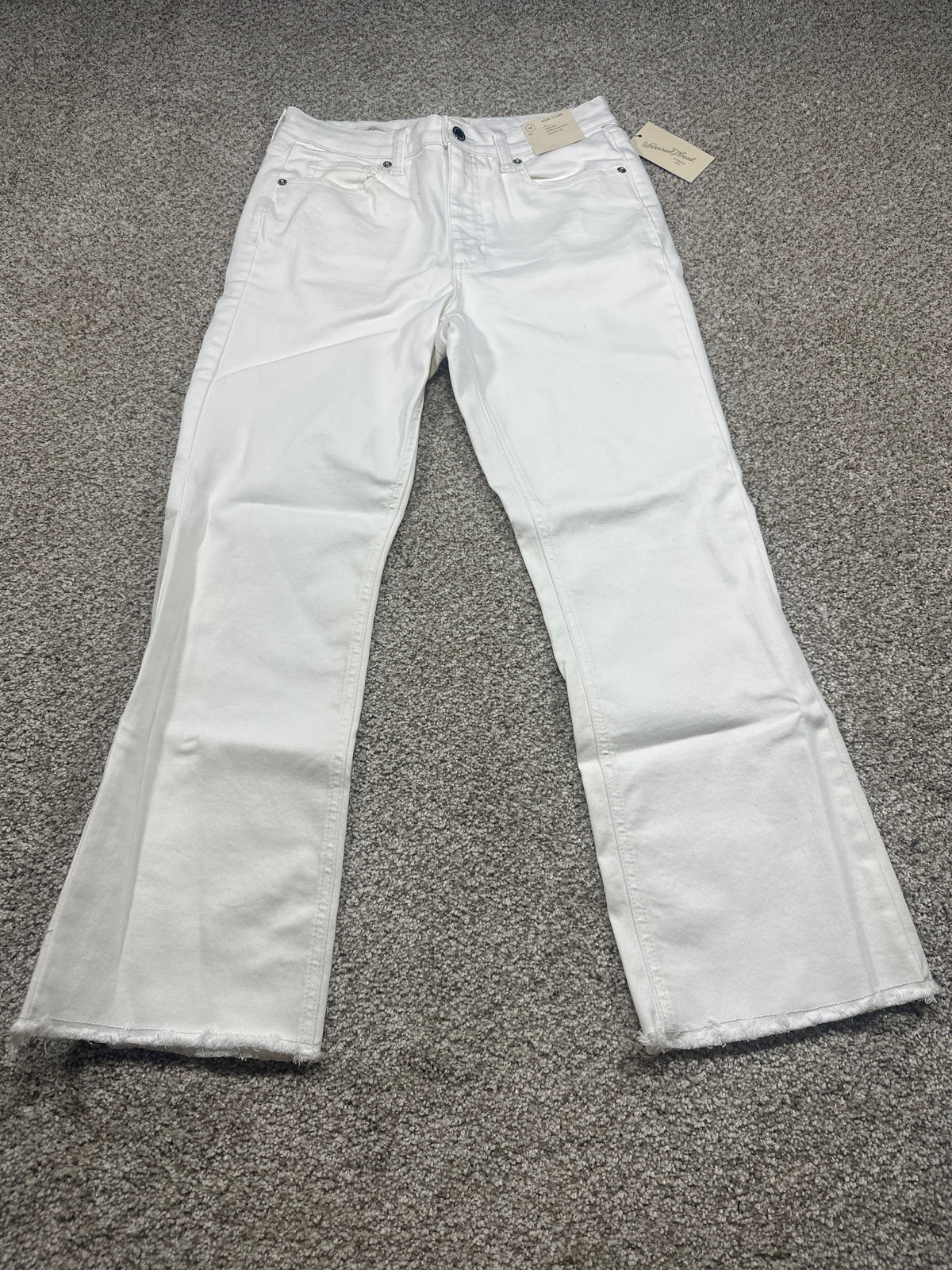 Universal Thread Women's White High Rise Kick Flare Jeans Size 10