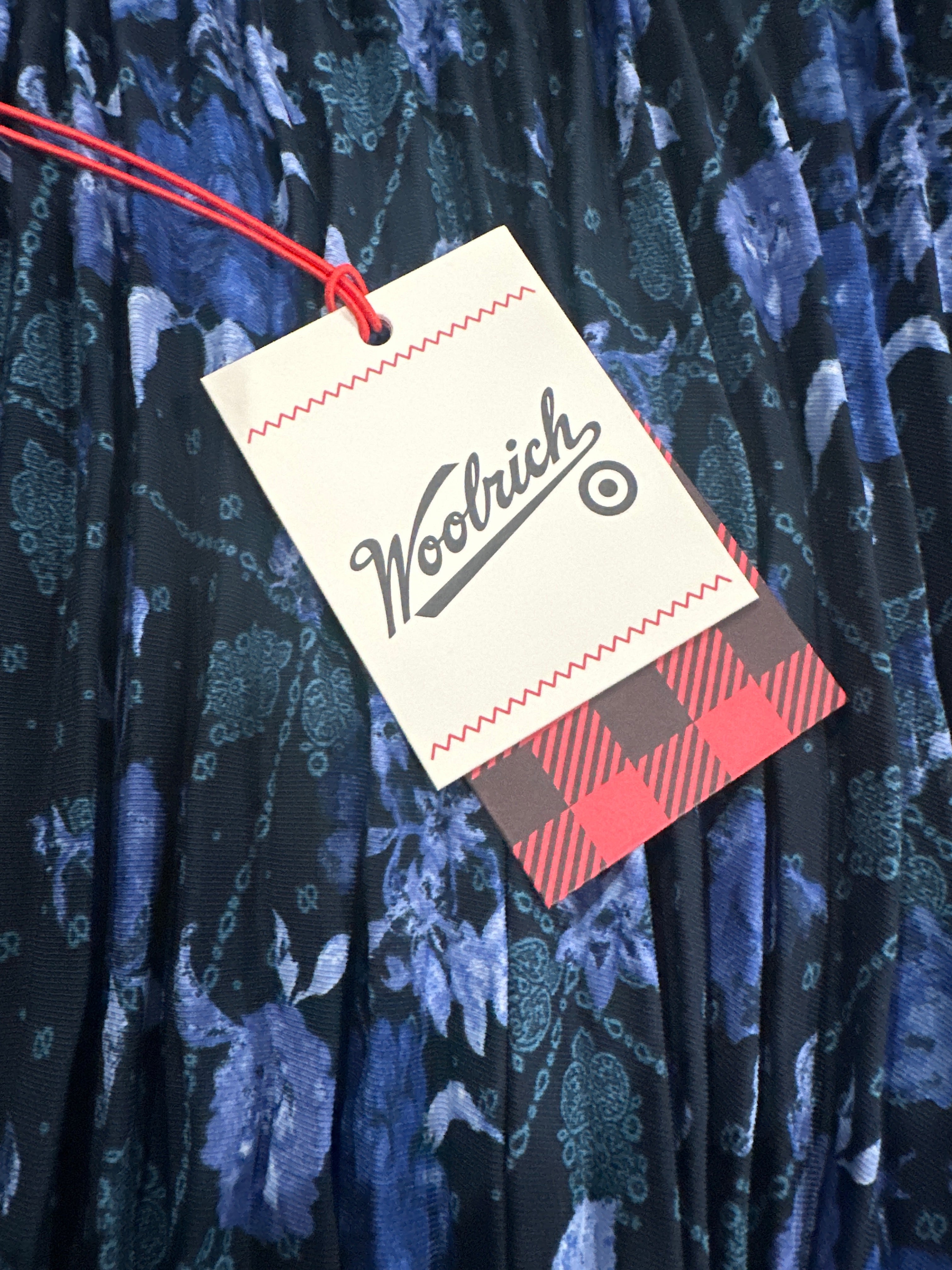 Woolrich Women's Pleated Ankle Skirt Floral Blue Black Midi Skirt
