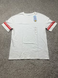 Cat & Jack Boys White Oversized Varsity Stripe Short Sleeve T-Shirt XL 14 NWT