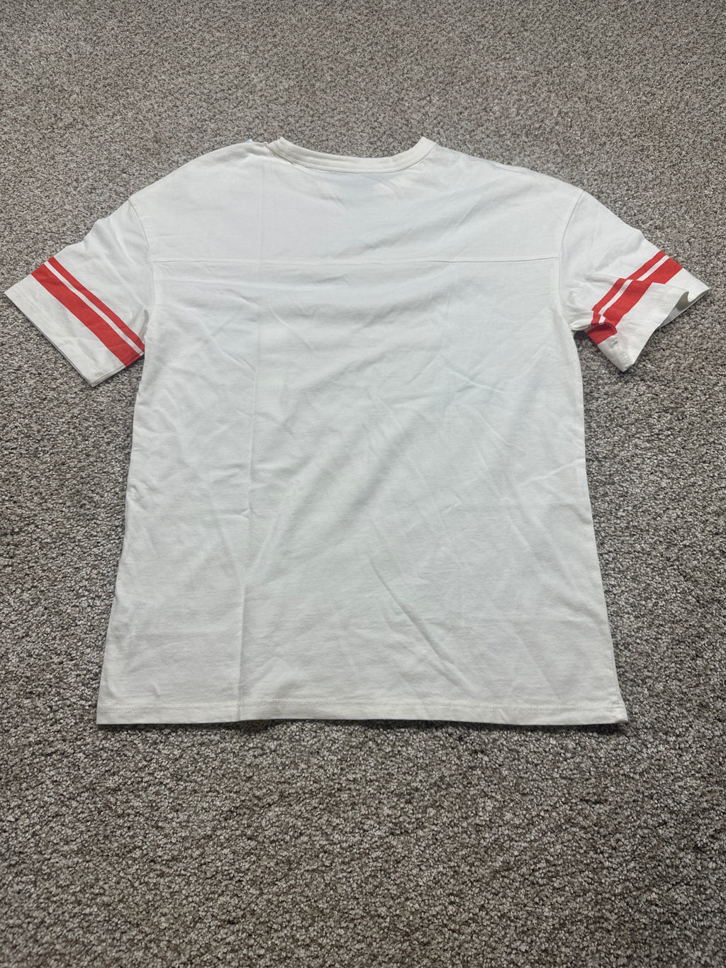 Cat & Jack Boys White Oversized Varsity Stripe Short Sleeve T-Shirt XL 14 NWT