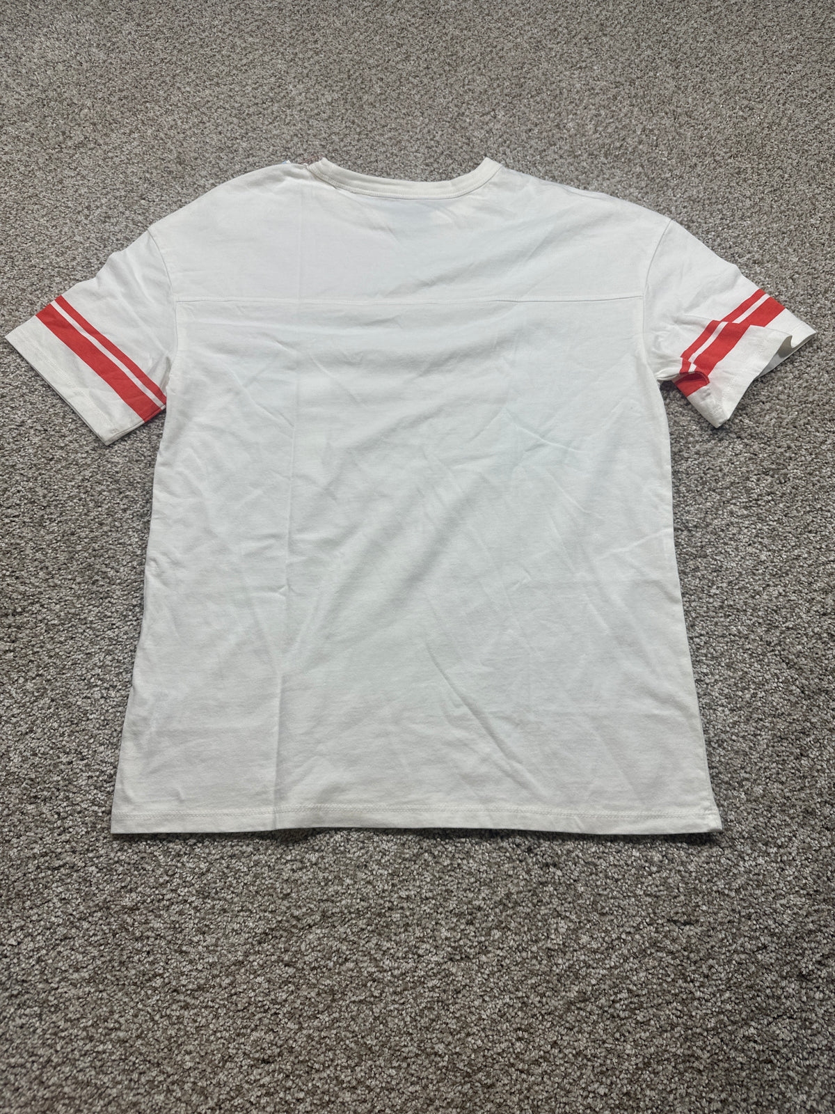 Cat & Jack Boys White Oversized Varsity Stripe Short Sleeve T-Shirt XL 14 NWT