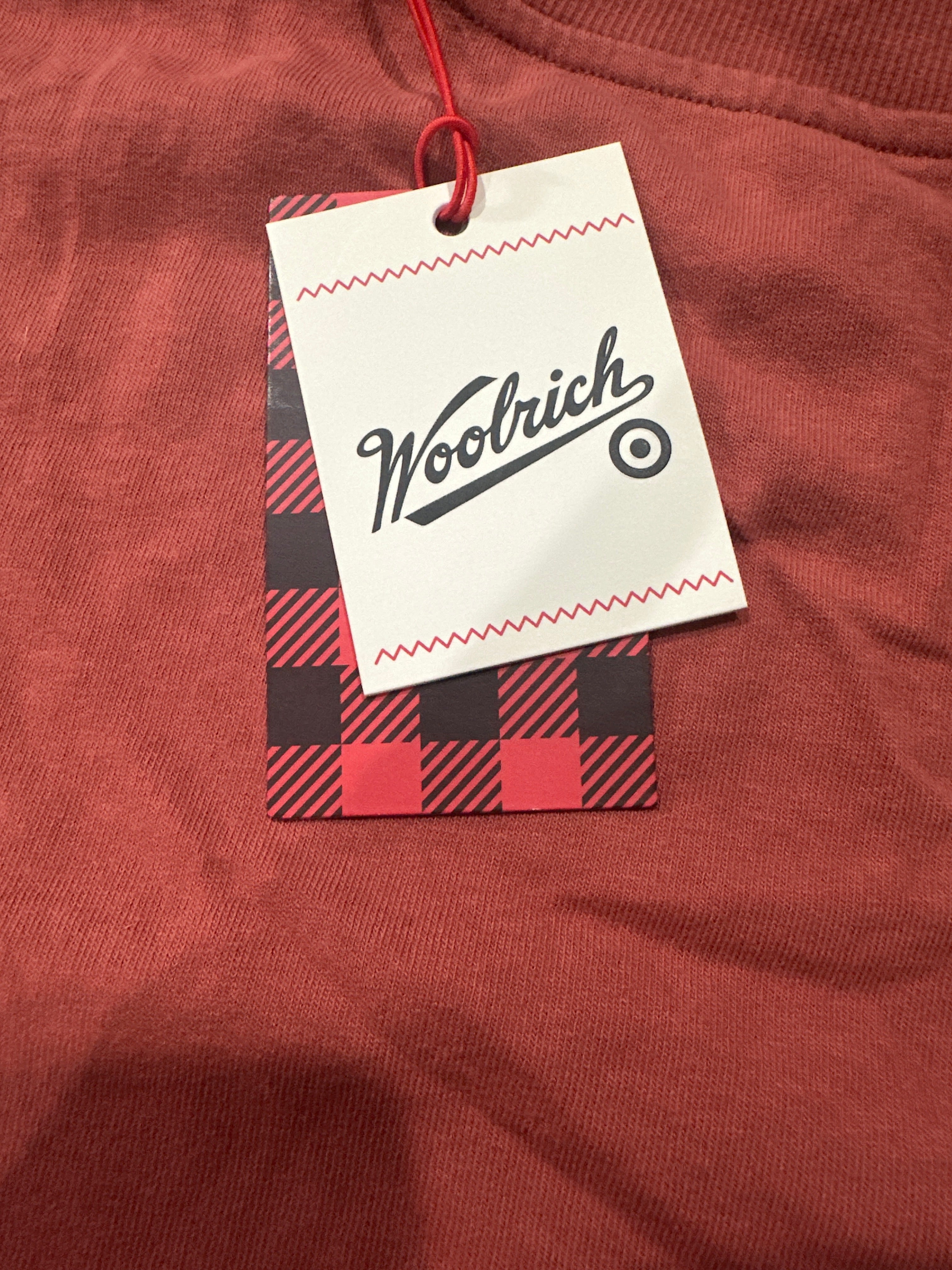 Woolrich Shirt Womens Rust Red Sheep Logo Graphic Tee 100% Cotton Crewneck