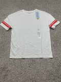 Cat & Jack Boys White Oversized Varsity Stripe Short Sleeve T-Shirt M 8 NWT
