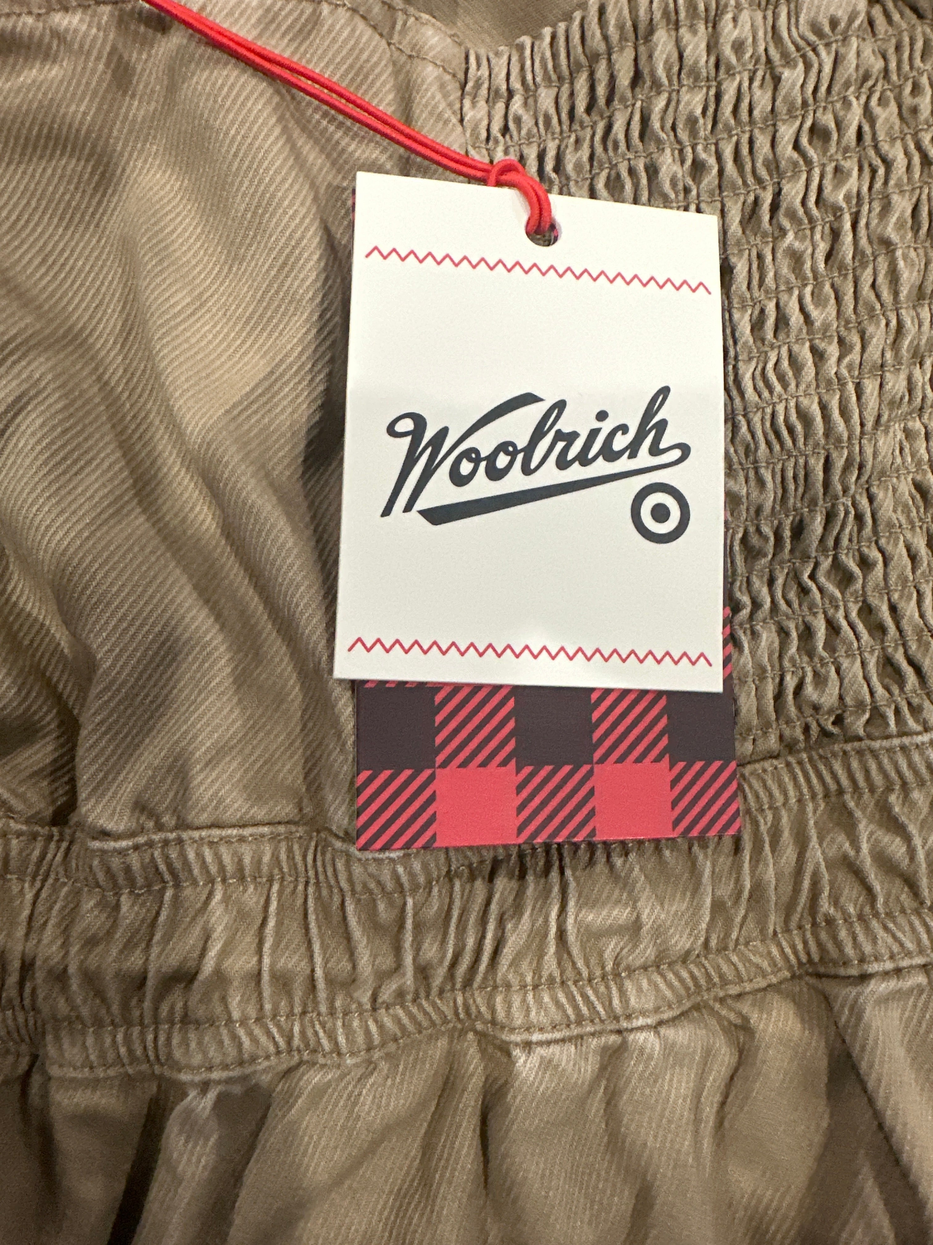 Woolrich Women's Khaki Midi Dress Utility Cargo Pocket Sleeveless