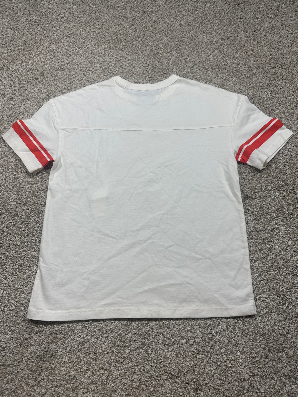Cat & Jack Boys White Oversized Varsity Stripe Short Sleeve T-Shirt M 8 NWT