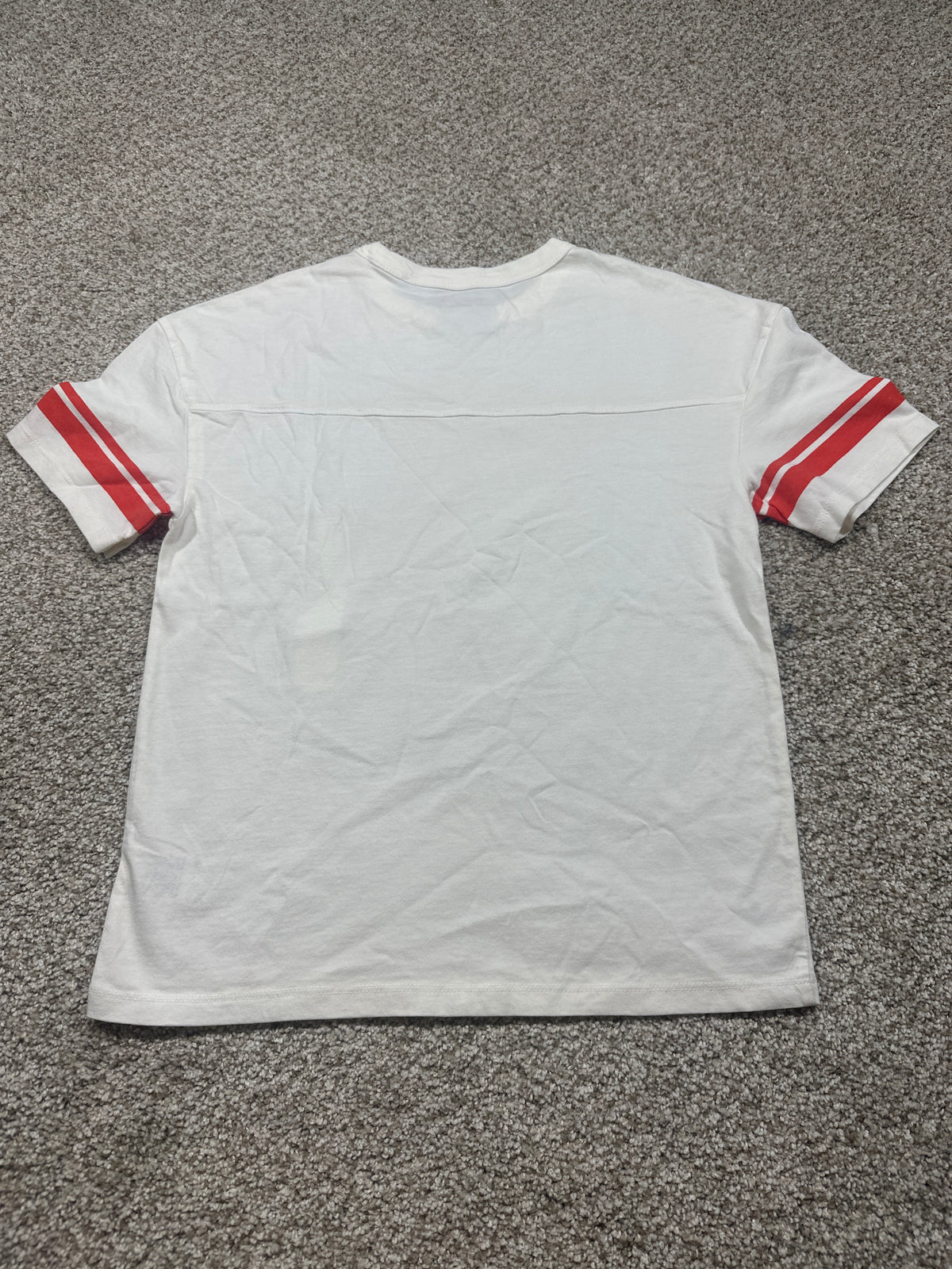 Cat & Jack Boys White Oversized Varsity Stripe Short Sleeve T-Shirt M 8 NWT