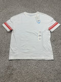 Cat & Jack Boys White Oversized Varsity Stripe Short Sleeve T-Shirt S 6/7 NWT