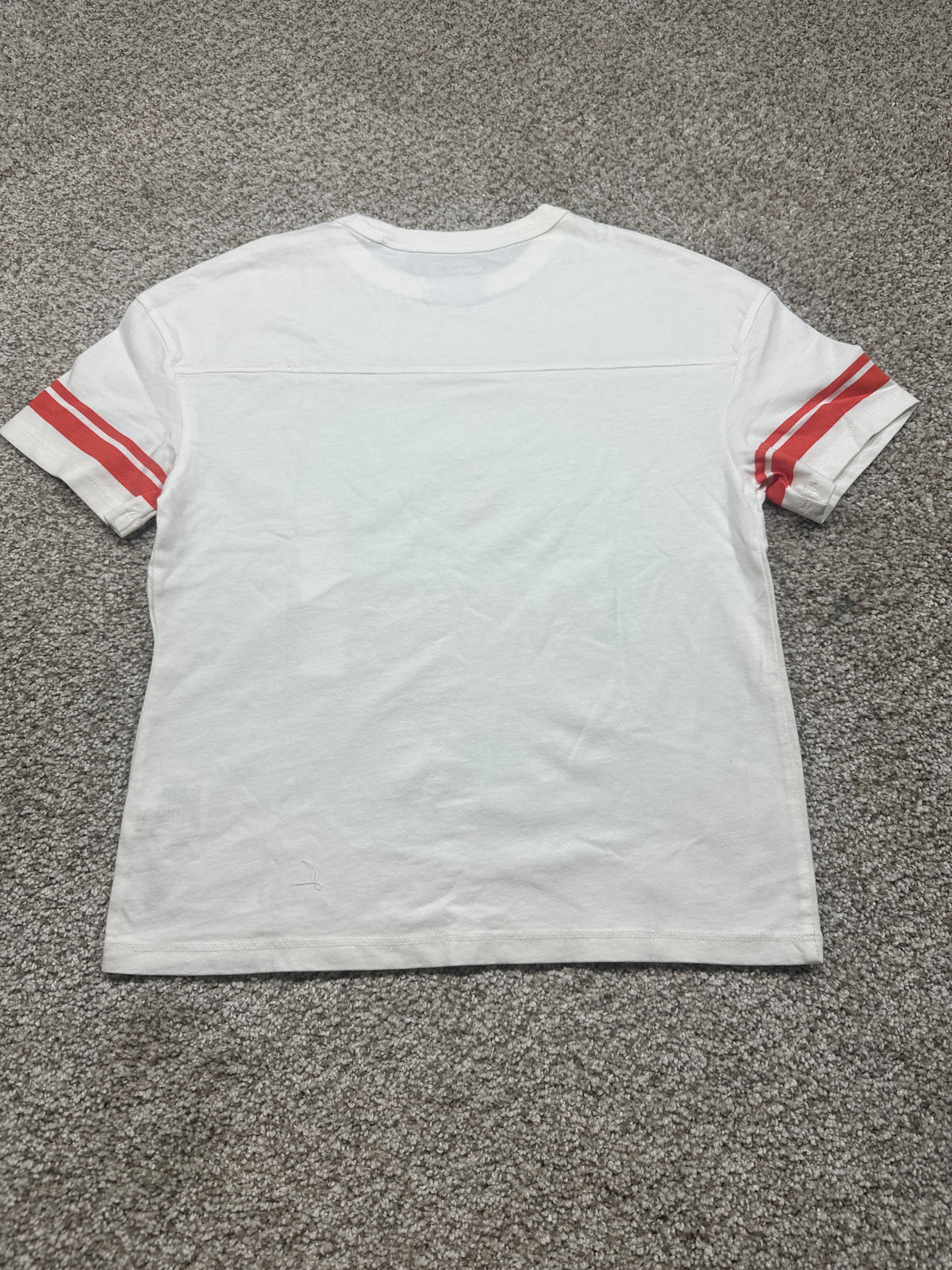 Cat & Jack Boys White Oversized Varsity Stripe Short Sleeve T-Shirt S 6/7 NWT