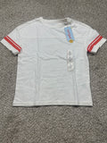 Cat & Jack Boys White Oversized Varsity Stripe Short Sleeve T-Shirt XS 4/5 NWT