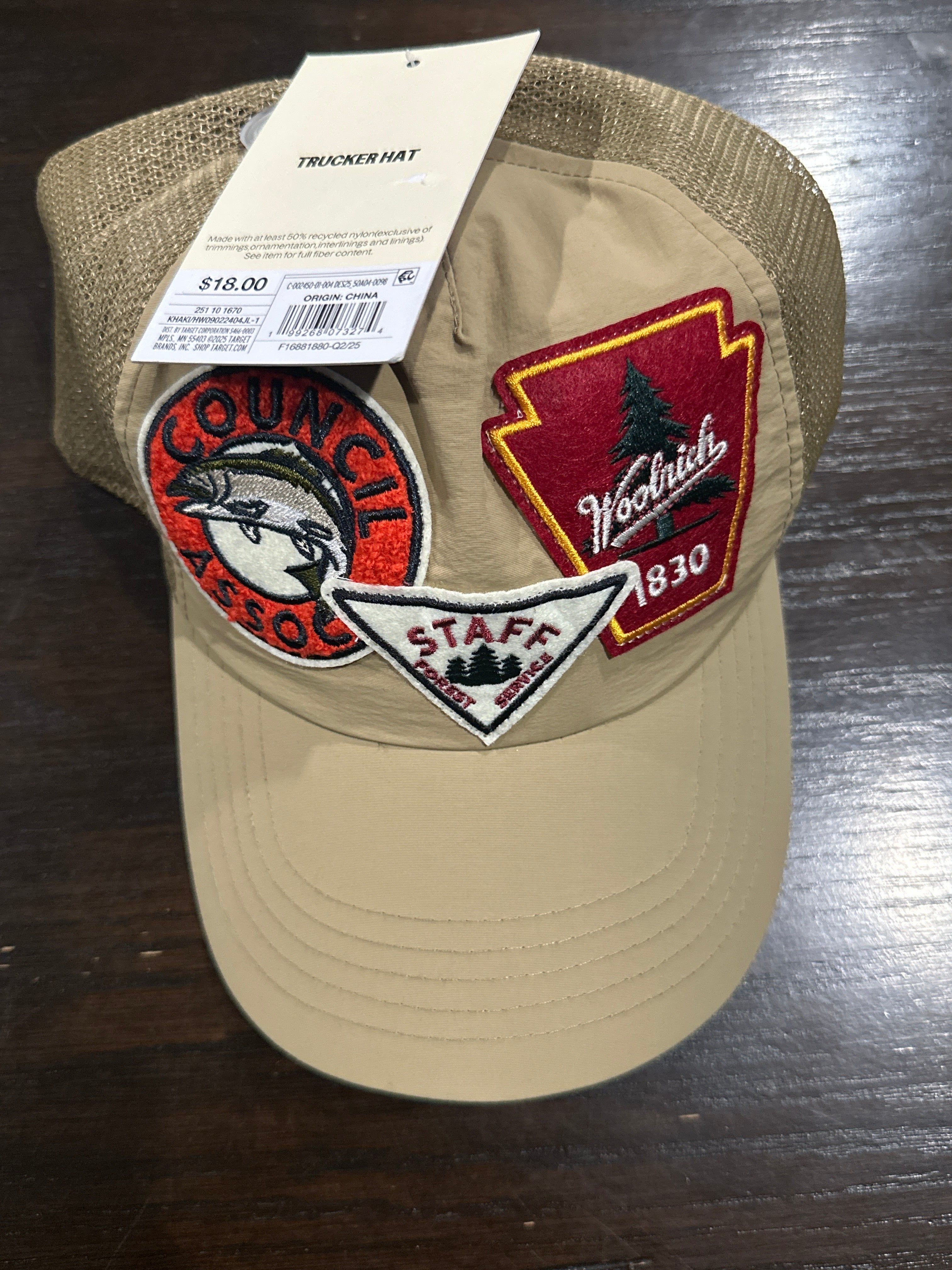 Woolrich Trucker Hat Woodland Patch Snapback Adjustable Mesh Cap