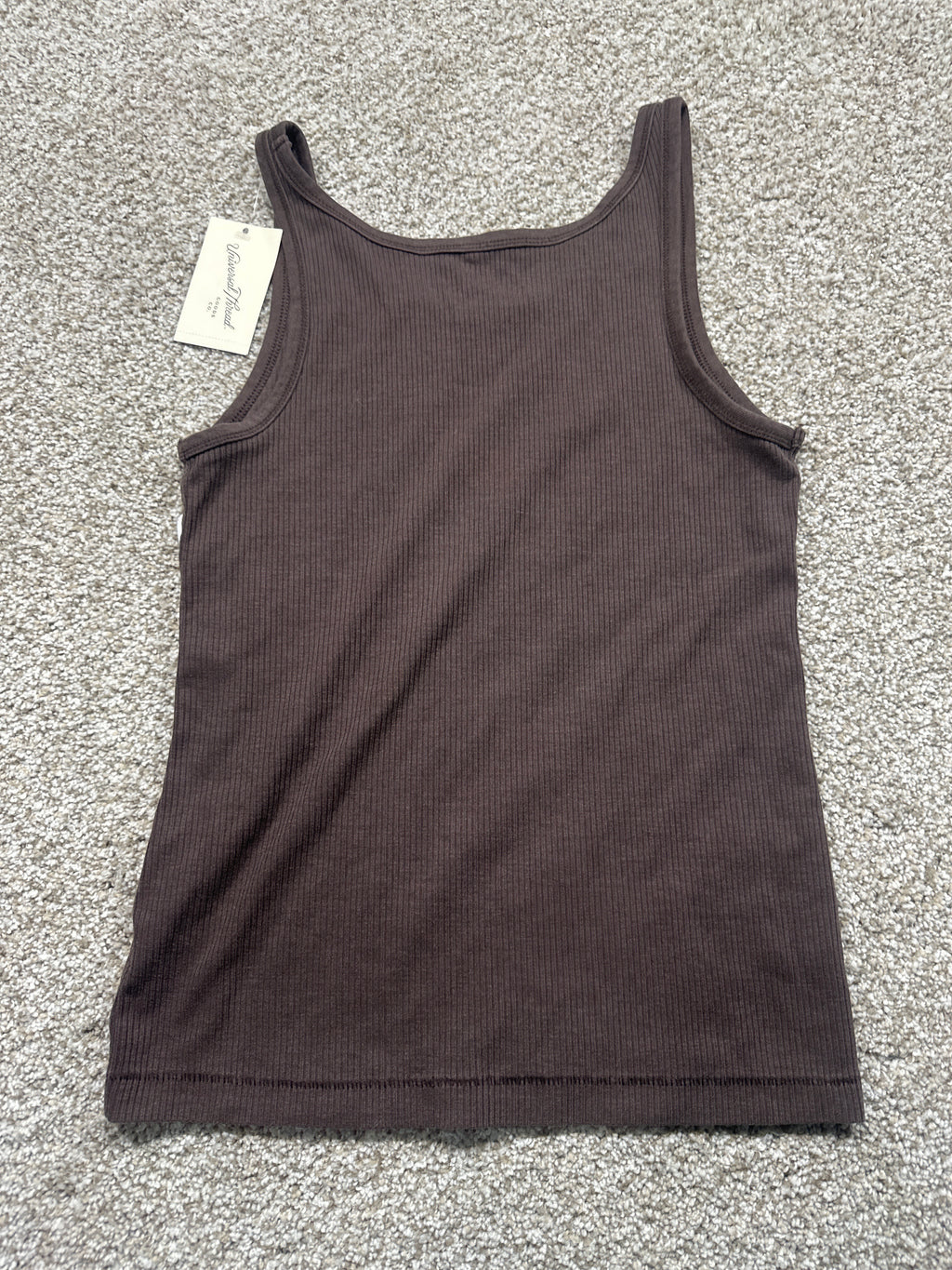 Universal Thread women’s morel brown ribbed tank top back view