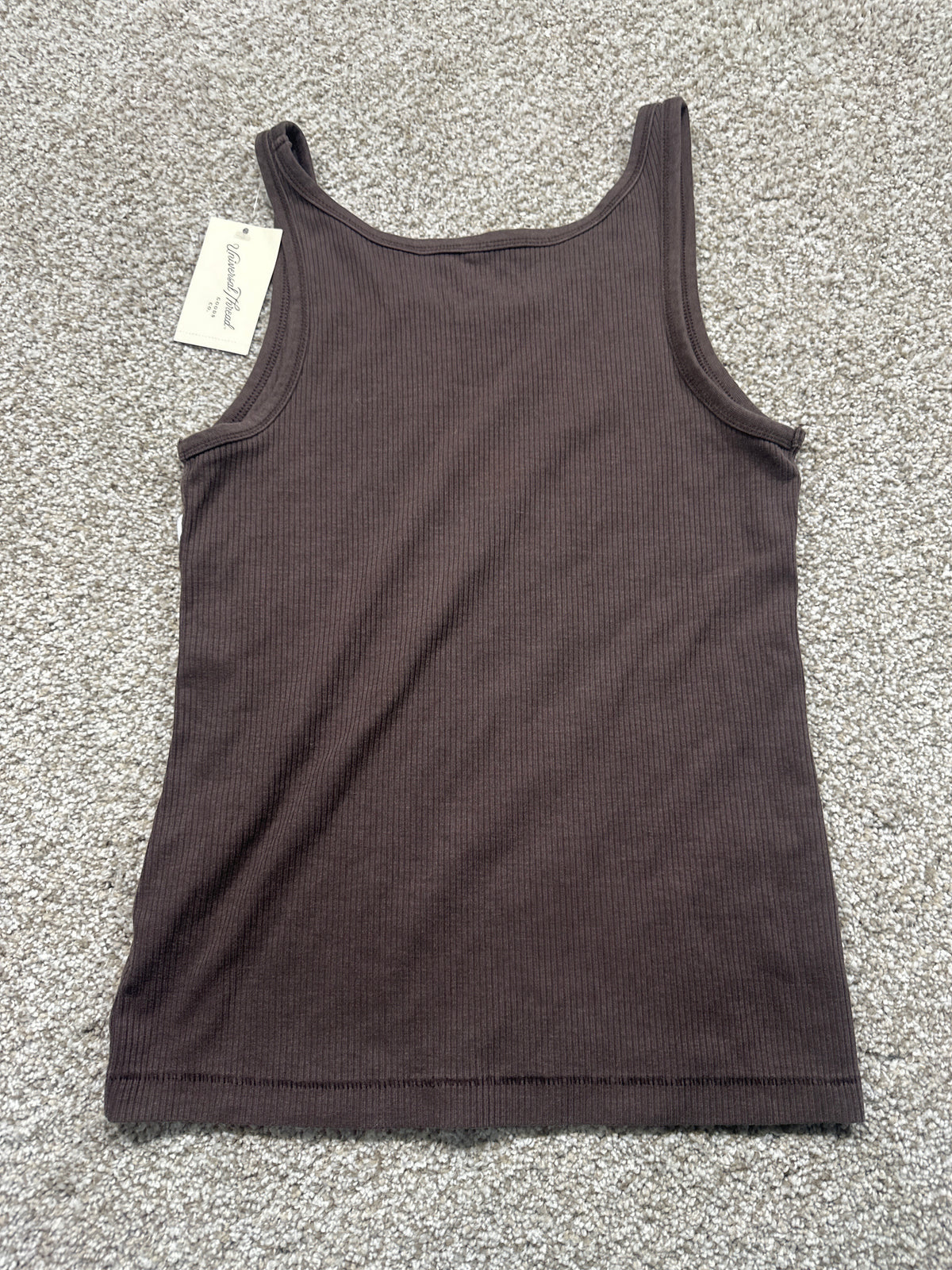Universal Thread women’s morel brown ribbed tank top back view