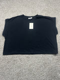 Universal Thread women’s black contrast stitch short sleeve T-shirt front view