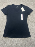 Universal Thread women’s ebony black V-neck short sleeve T-shirt front view