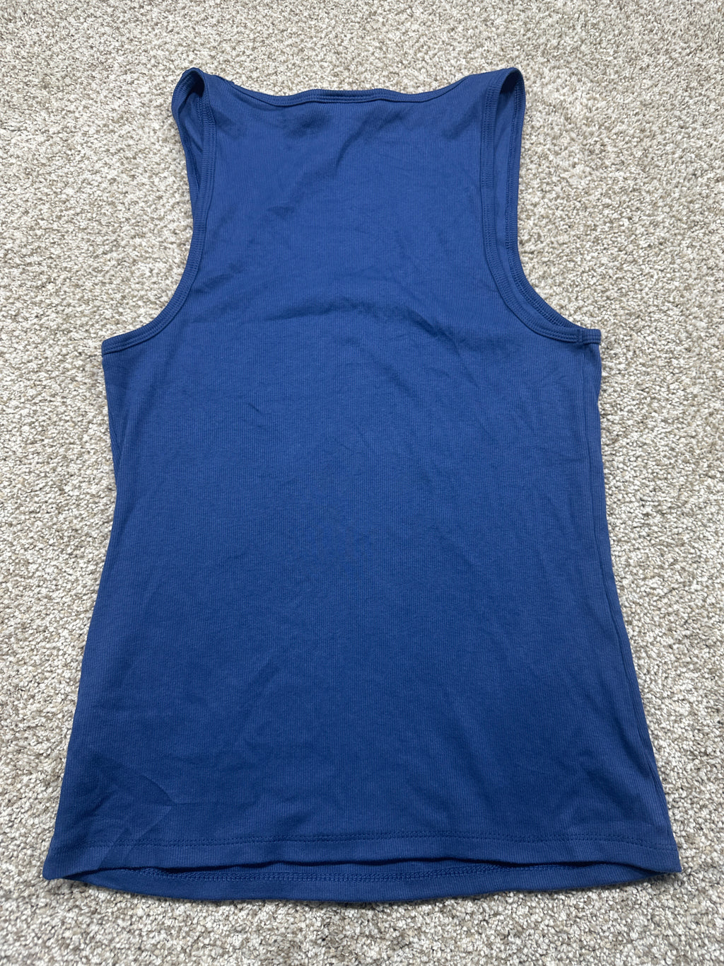 Universal Thread women’s navy ribbed tank top back view