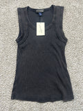 Universal Thread women’s black washed ribbed tank top front view