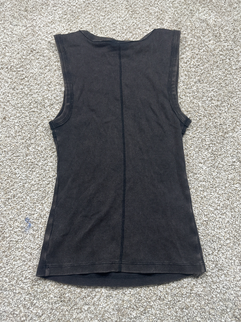 Universal Thread women’s black washed ribbed tank top back view