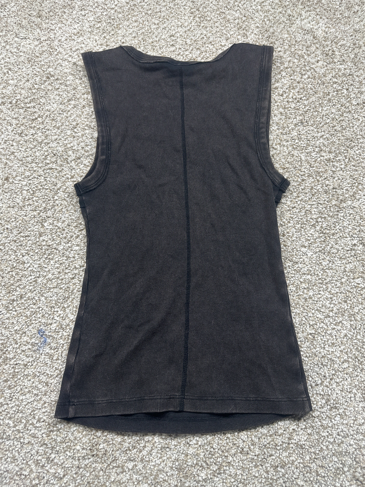 Universal Thread women’s black washed ribbed tank top back view