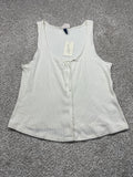 Universal Thread women's cream pointelle tank top front view