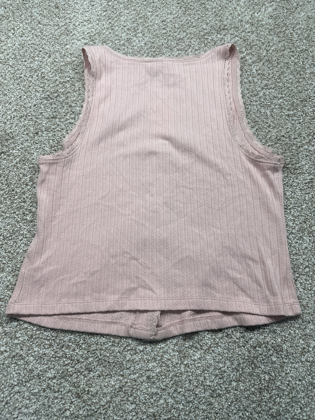 Universal Thread women's pink pointelle tank top back view