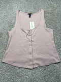 Universal Thread women's pink pointelle tank top front view