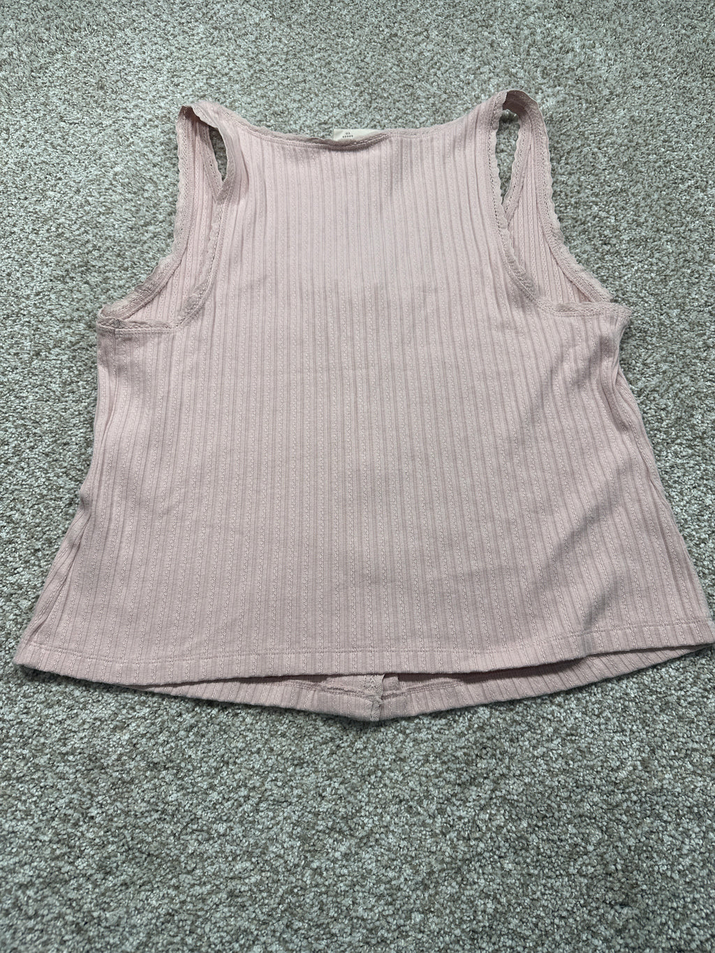 Universal Thread women's pink pointelle tank top back view